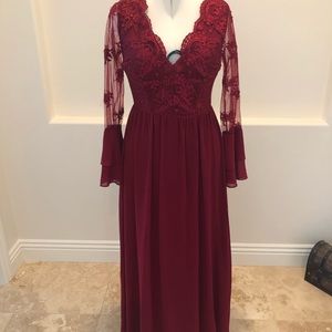 Beautiful red/ burgundy maxi dress